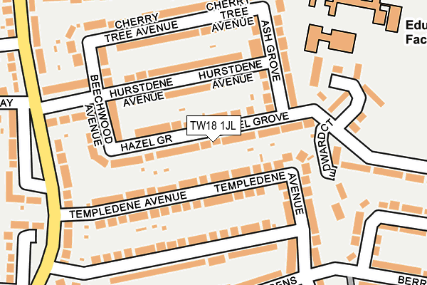 TW18 1JL map - OS OpenMap – Local (Ordnance Survey)