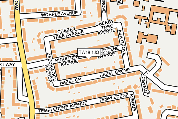 TW18 1JQ map - OS OpenMap – Local (Ordnance Survey)