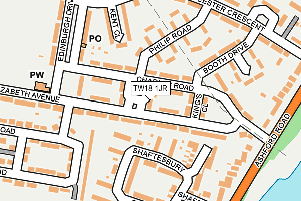 TW18 1JR map - OS OpenMap – Local (Ordnance Survey)