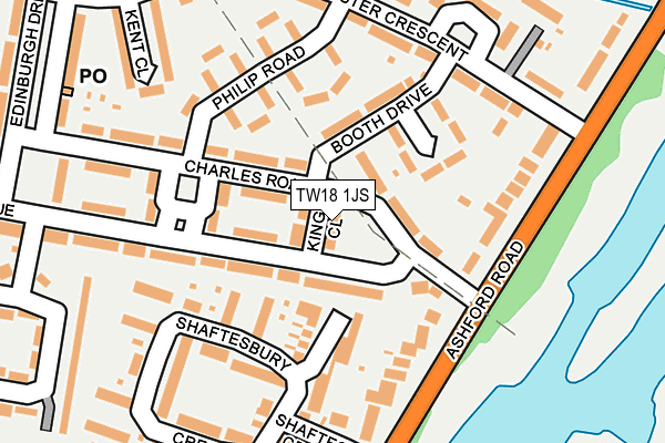 TW18 1JS map - OS OpenMap – Local (Ordnance Survey)