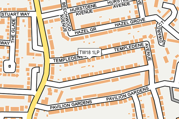 TW18 1LP map - OS OpenMap – Local (Ordnance Survey)