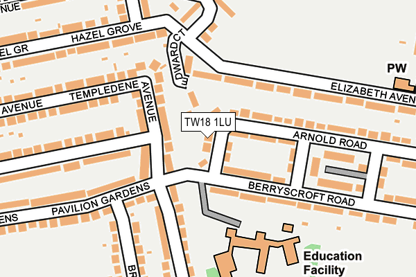 TW18 1LU map - OS OpenMap – Local (Ordnance Survey)