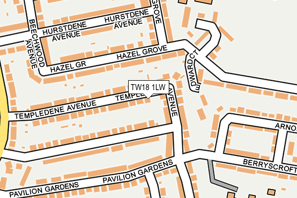 TW18 1LW map - OS OpenMap – Local (Ordnance Survey)