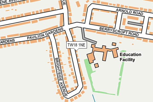 TW18 1NE map - OS OpenMap – Local (Ordnance Survey)