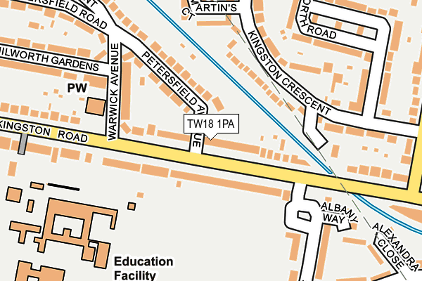 TW18 1PA map - OS OpenMap – Local (Ordnance Survey)