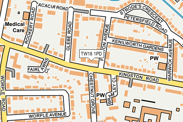 TW18 1PD map - OS OpenMap – Local (Ordnance Survey)