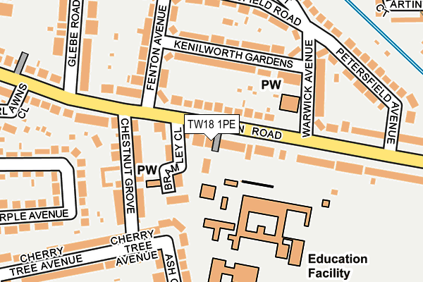 TW18 1PE map - OS OpenMap – Local (Ordnance Survey)