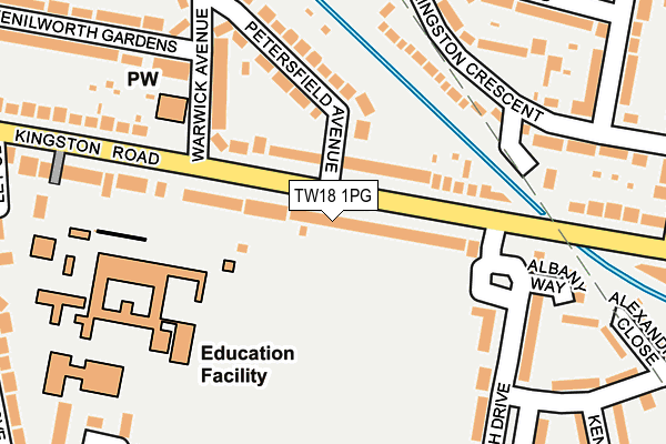TW18 1PG map - OS OpenMap – Local (Ordnance Survey)