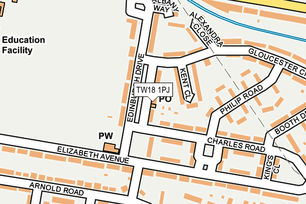 TW18 1PJ map - OS OpenMap – Local (Ordnance Survey)