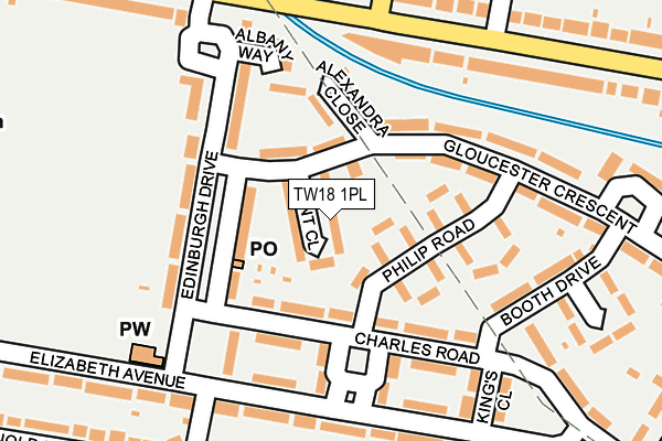 TW18 1PL map - OS OpenMap – Local (Ordnance Survey)