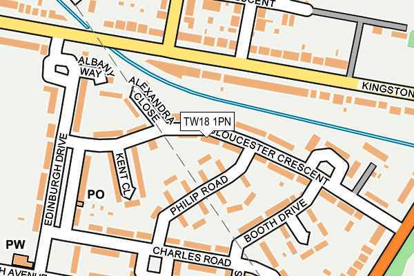 TW18 1PN map - OS OpenMap – Local (Ordnance Survey)