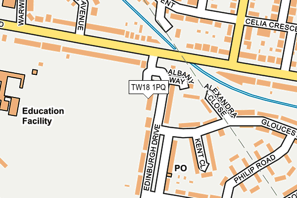 TW18 1PQ map - OS OpenMap – Local (Ordnance Survey)