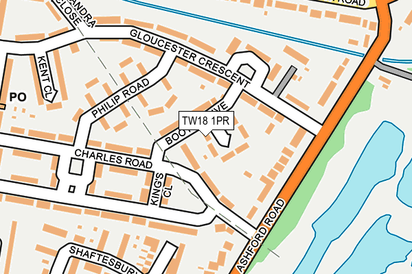 TW18 1PR map - OS OpenMap – Local (Ordnance Survey)
