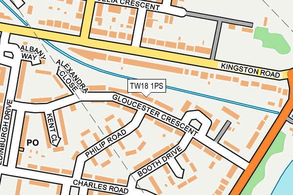 TW18 1PS map - OS OpenMap – Local (Ordnance Survey)