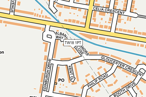 TW18 1PT map - OS OpenMap – Local (Ordnance Survey)