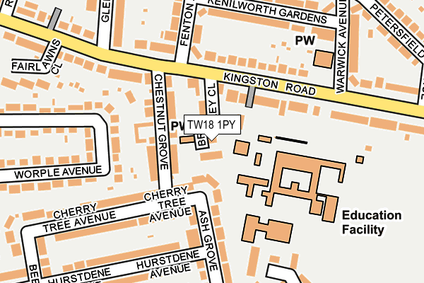 TW18 1PY map - OS OpenMap – Local (Ordnance Survey)