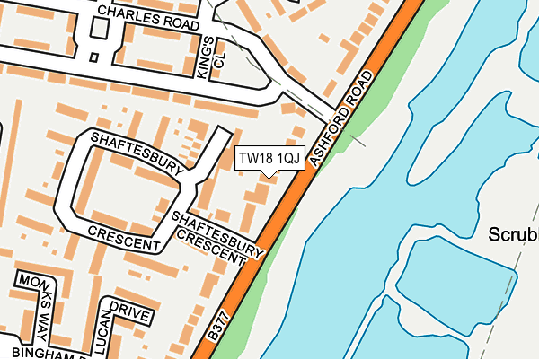 TW18 1QJ map - OS OpenMap – Local (Ordnance Survey)
