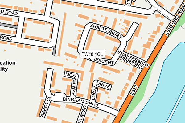 TW18 1QL map - OS OpenMap – Local (Ordnance Survey)