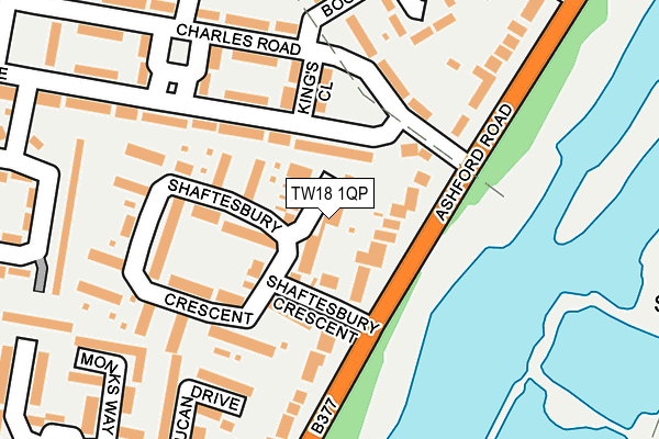 TW18 1QP map - OS OpenMap – Local (Ordnance Survey)