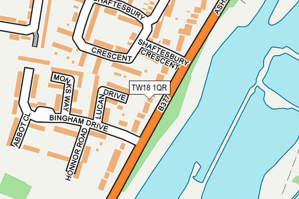 TW18 1QR map - OS OpenMap – Local (Ordnance Survey)