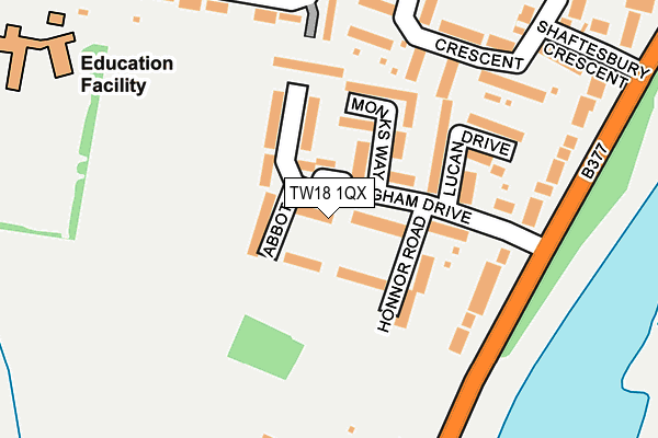 TW18 1QX map - OS OpenMap – Local (Ordnance Survey)