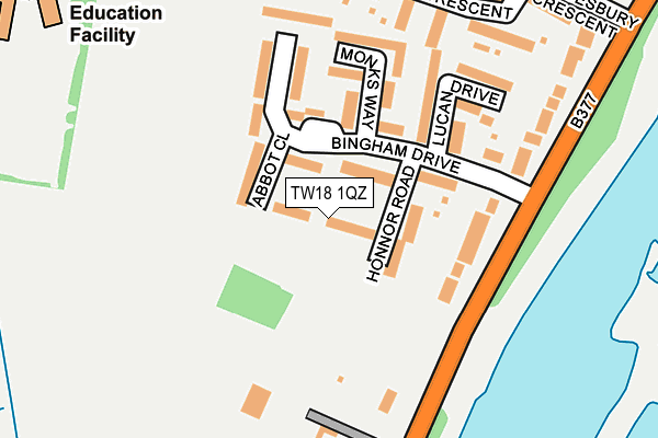 TW18 1QZ map - OS OpenMap – Local (Ordnance Survey)