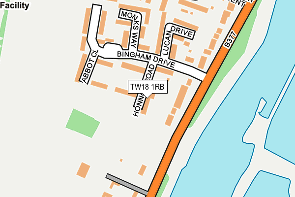 TW18 1RB map - OS OpenMap – Local (Ordnance Survey)