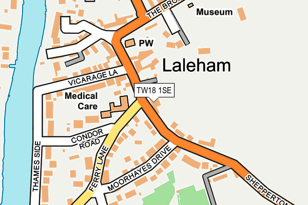 TW18 1SE map - OS OpenMap – Local (Ordnance Survey)