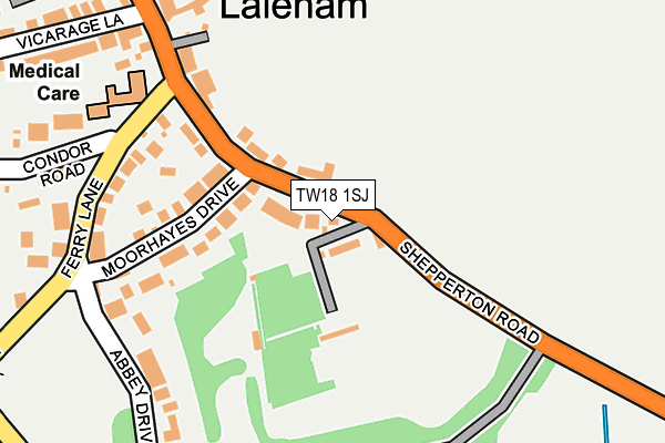 TW18 1SJ map - OS OpenMap – Local (Ordnance Survey)