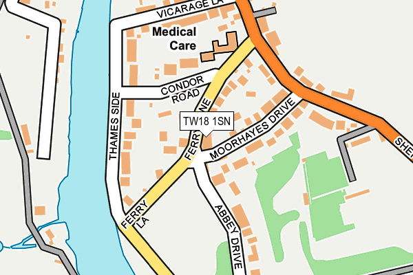 TW18 1SN map - OS OpenMap – Local (Ordnance Survey)