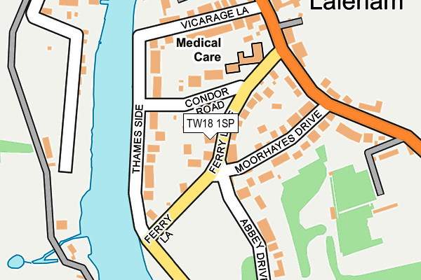 TW18 1SP map - OS OpenMap – Local (Ordnance Survey)