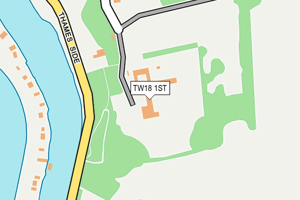 TW18 1ST map - OS OpenMap – Local (Ordnance Survey)