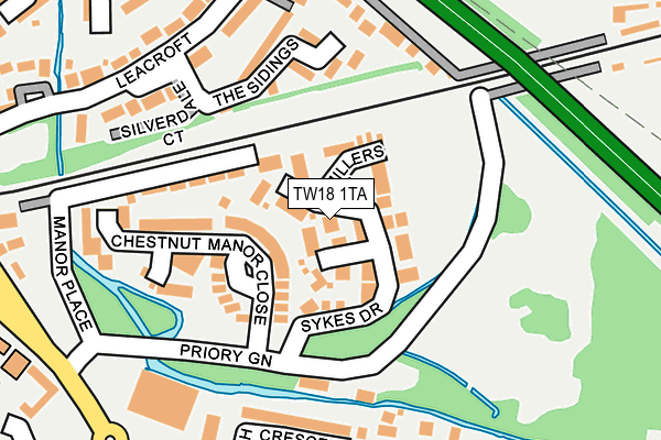 TW18 1TA map - OS OpenMap – Local (Ordnance Survey)