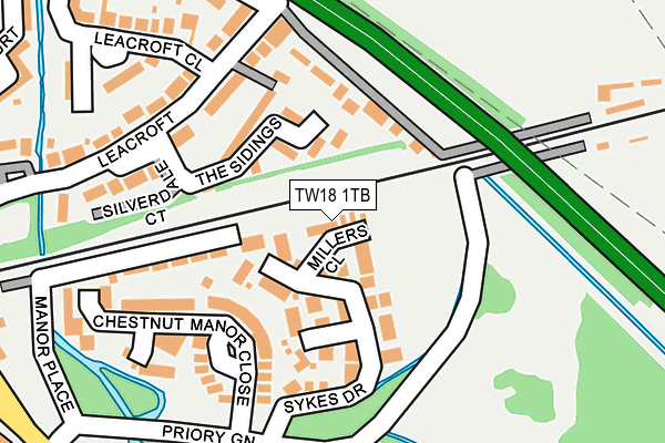 TW18 1TB map - OS OpenMap – Local (Ordnance Survey)