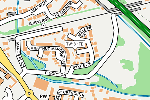 TW18 1TD map - OS OpenMap – Local (Ordnance Survey)