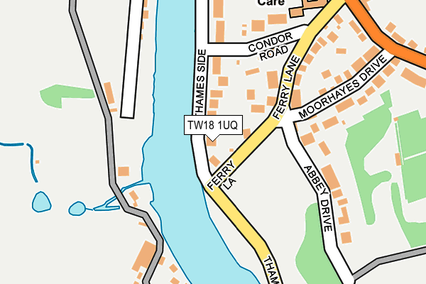 TW18 1UQ map - OS OpenMap – Local (Ordnance Survey)