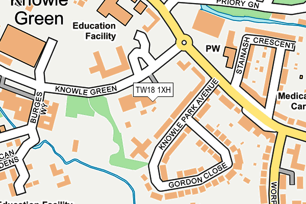 TW18 1XH map - OS OpenMap – Local (Ordnance Survey)