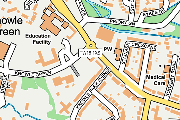 TW18 1XS map - OS OpenMap – Local (Ordnance Survey)