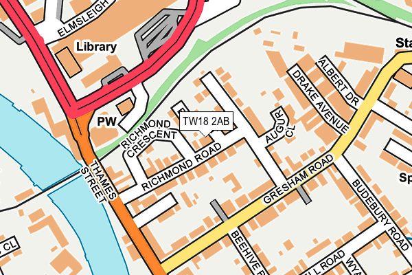 TW18 2AB map - OS OpenMap – Local (Ordnance Survey)