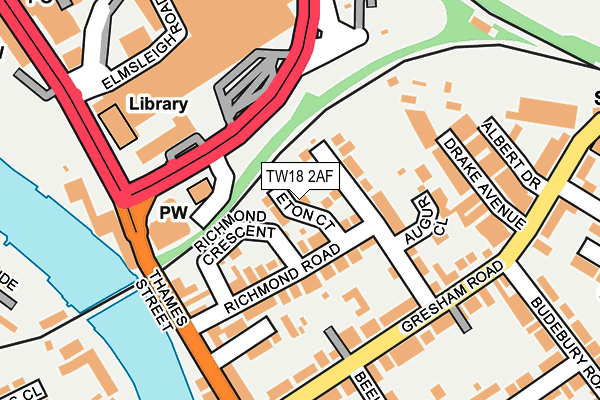 TW18 2AF map - OS OpenMap – Local (Ordnance Survey)