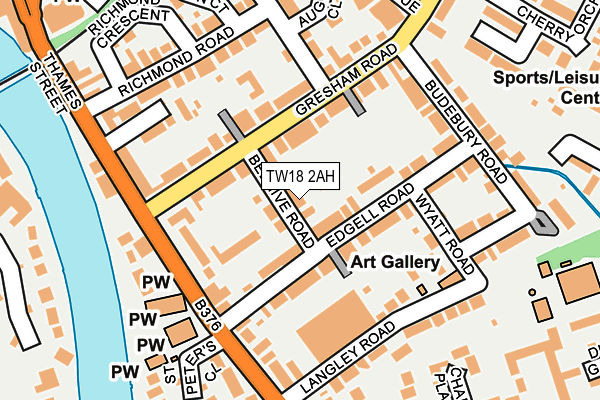 TW18 2AH map - OS OpenMap – Local (Ordnance Survey)