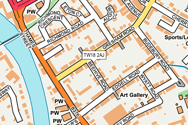 TW18 2AJ map - OS OpenMap – Local (Ordnance Survey)