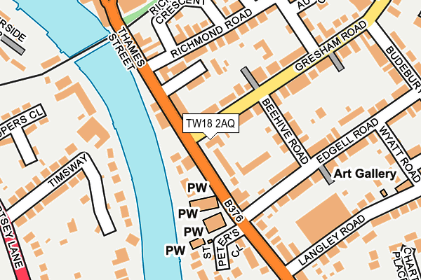 TW18 2AQ map - OS OpenMap – Local (Ordnance Survey)