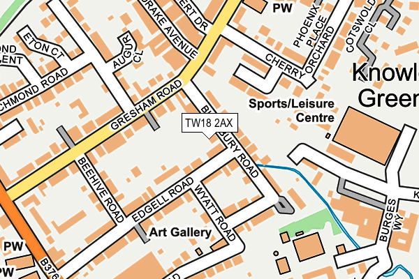 TW18 2AX map - OS OpenMap – Local (Ordnance Survey)