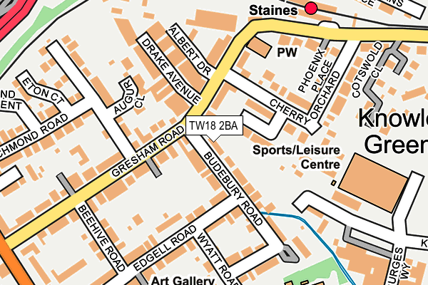TW18 2BA map - OS OpenMap – Local (Ordnance Survey)