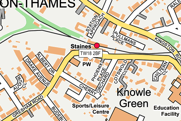 TW18 2BF map - OS OpenMap – Local (Ordnance Survey)