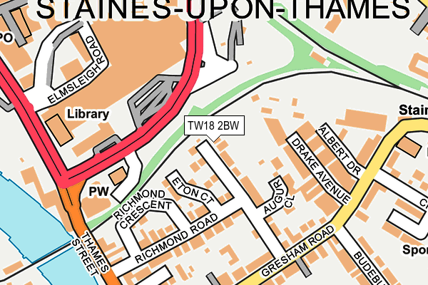 TW18 2BW map - OS OpenMap – Local (Ordnance Survey)