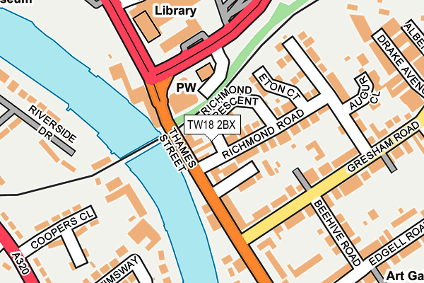 TW18 2BX map - OS OpenMap – Local (Ordnance Survey)