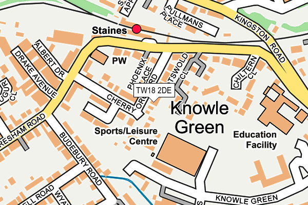 TW18 2DE map - OS OpenMap – Local (Ordnance Survey)