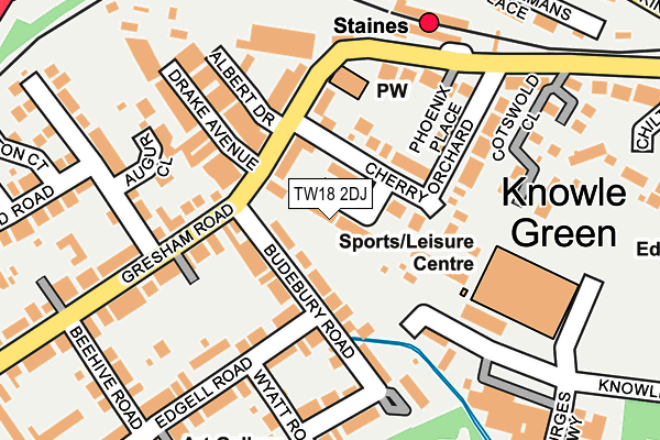 TW18 2DJ map - OS OpenMap – Local (Ordnance Survey)